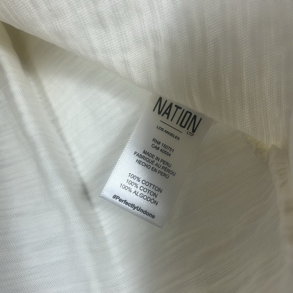 Nation Ltd Kiana off white long sleeves top with gold buttons small - Picture 5 of 5